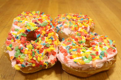 Fruity Pebbles Iced Yeast Donut